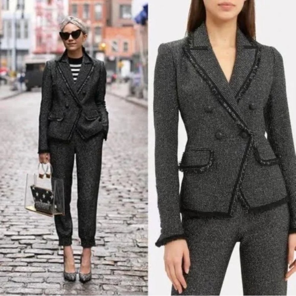 Veronica Beard Frisco Black Tweed Blazer Jacket - Size 4